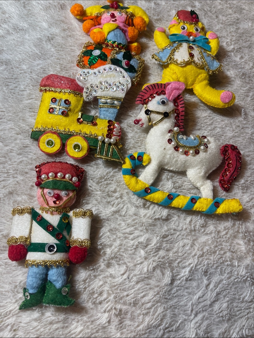 Handcrafted Felt vintage Christmas ornaments kids toys set - Picture 3 of 4